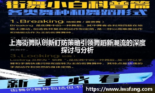 上海街舞队创新盯防策略引领舞蹈新潮流的深度探讨与分析